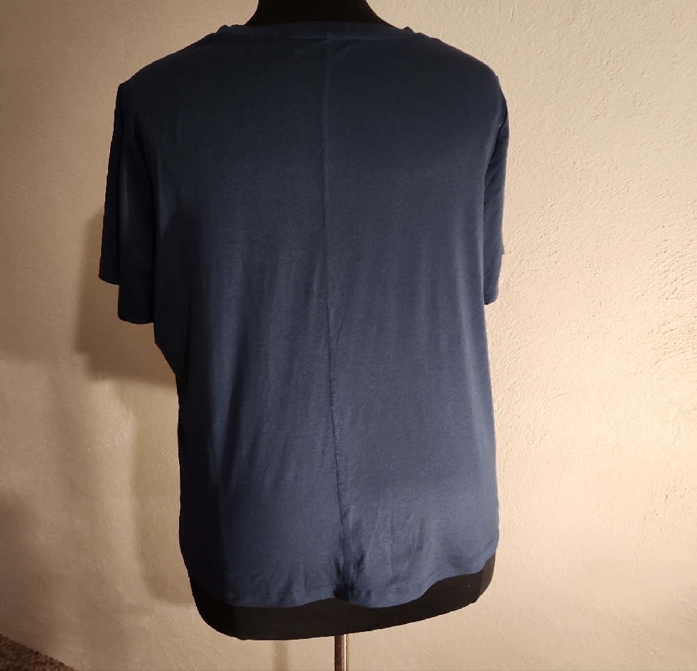 Ideology Women's Navy Twist Front Short Sleeve Tee 3X - Picture 3 of 7